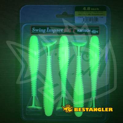 Keitech FAT Swing Impact 4.8" Chartreuse Shad - CT#13 - UV