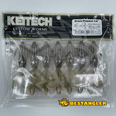 Keitech Crazy Flapper 3.6" Electric Green Craw - #464
