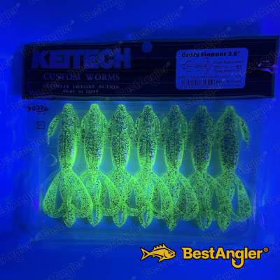Keitech Crazy Flapper 3.6" Purple Chartreuse - BA#03 - UV