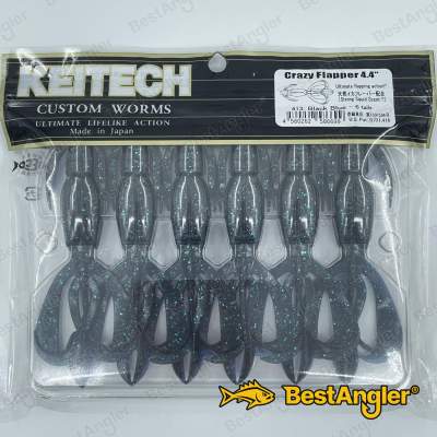 Keitech Crazy Flapper 4.4" Black Blue - #413
