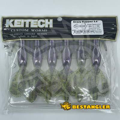 Keitech Crazy Flapper 4.4" Purple Chartreuse - BA#03