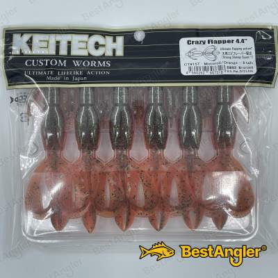 Keitech Crazy Flapper 4.4" Motoroil / Orange - CT#15