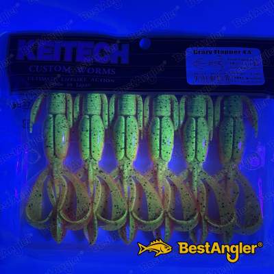 Keitech Crazy Flapper 4.4" Motoroil / Orange - CT#15 - UV