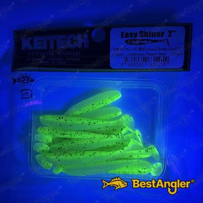Keitech Easy Shiner 2" Chartreuse Pepper Shad - CT#30 - UV