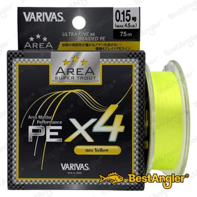 Varivas Super Trout Area PE X4 75 m Neo Yellow