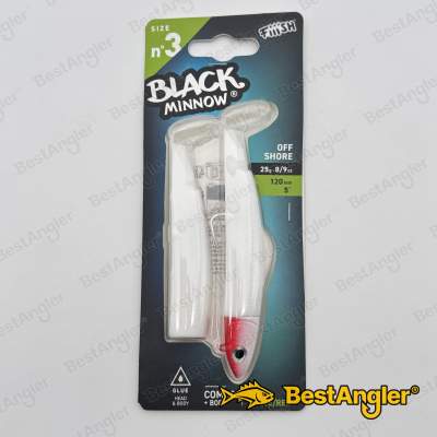 Fiiish Black Minnow n°3 120 mm Combo Offshore + Body - 25g - White / Red - BM503