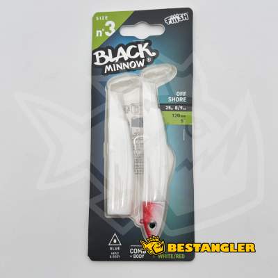 Fiiish Black Minnow n°3 120 mm Combo Offshore + Body - 25g - White / Red - BM503