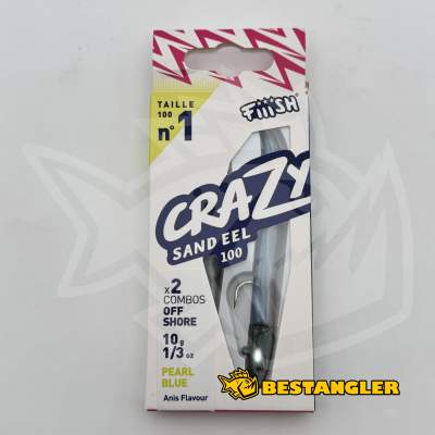 Fiiish Crazy Sand Eel n°1 100 mm Double Combo Offshore - 10g - Pearl Blue - CSE5006