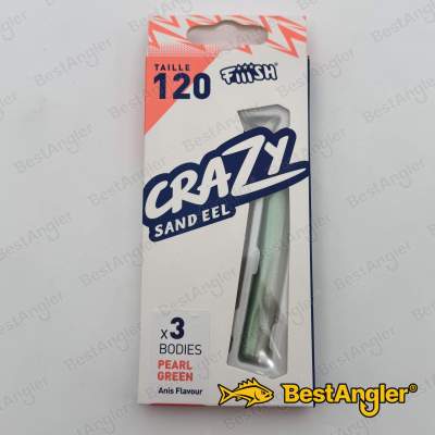 Fiiish Crazy Sand Eel n°2 120 mm Bodies 3x - Pearl Green - CSE5010