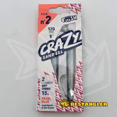 Fiiish Crazy Sand Eel n°2 120 mm Double Combo Offshore - 15g - Pearl Blue - CSE5001