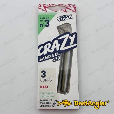 Fiiish Crazy Sand Eel n°3 150 mm Bodies 3x - Khaki - CSE1016