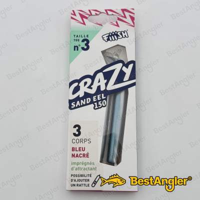 Fiiish Crazy Sand Eel n°3 150 mm Bodies 3x - Pearl Blue - CSE233