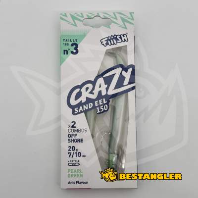 Fiiish Crazy Sand Eel n°3 150 mm Double Combo Offshore - 20g - Pearl Green - CSE5011