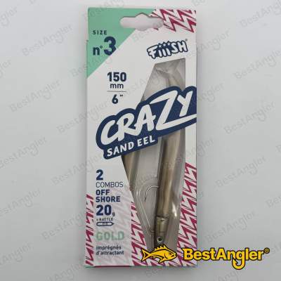 Fiiish Crazy Sand Eel n°3 150 mm Double Combo Offshore - 20g - Gold - CSE5003