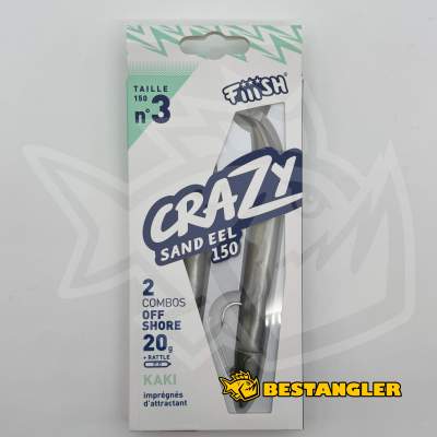 Fiiish Crazy Sand Eel n°3 150 mm Double Combo Offshore - 20g - Khaki - CSE802