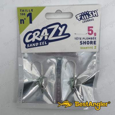 Fiiish Crazy Sand Eel n°1 100 mm Heads Shore 2x - 5g - Pearl Green - CSE216