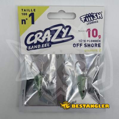 Fiiish Crazy Sand Eel n°1 100 mm Heads Offshore 2x - 10g - Pearl Green - CSE217