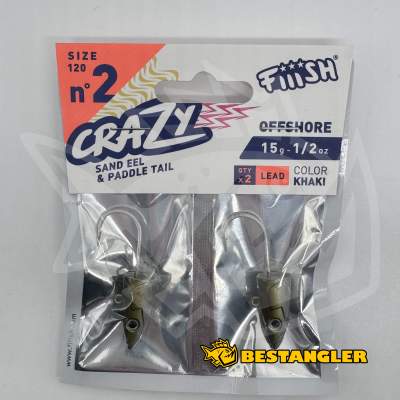 Fiiish Crazy Sand Eel n°2 120 mm Heads Offshore 2x - 15g - Khaki - CSE1010