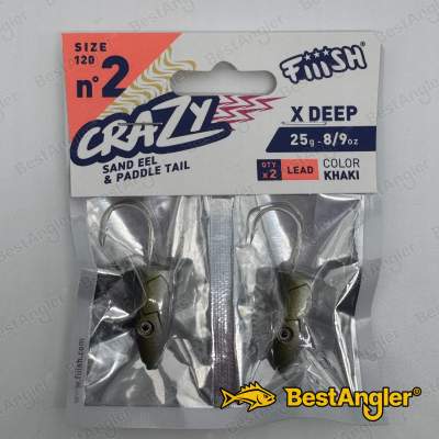 Fiiish Crazy Sand Eel n°2 120 mm Heads X-Deep 2x - 25g - Khaki - CSE1357