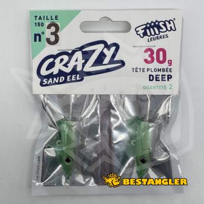 Fiiish Crazy Sand Eel n°3 150 mm Heads Deep 2x - 30g - Pearl Green - CSE222