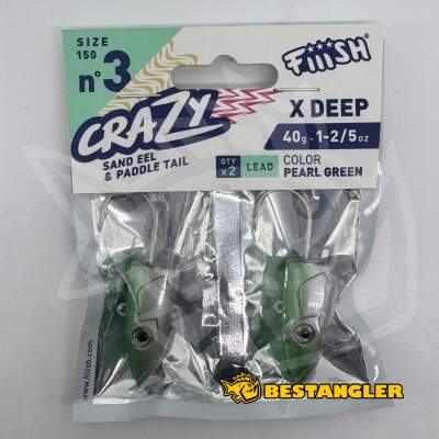 Fiiish Crazy Sand Eel n°3 150 mm Heads X-Deep 2x - 40g - Pearl Green - CSE1548