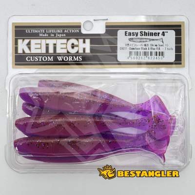 Keitech Easy Shiner 4" Chameleon / Black & Blue FLK - CT#21