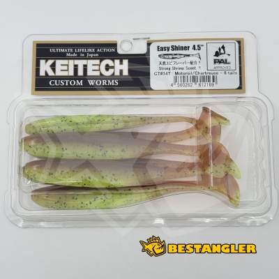 Keitech Easy Shiner 4.5" Motoroil / Chartreuse - CT#14