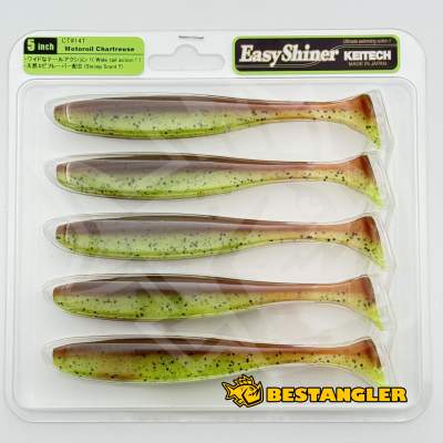 Keitech Easy Shiner 5" Motoroil / Chartreuse - CT#14