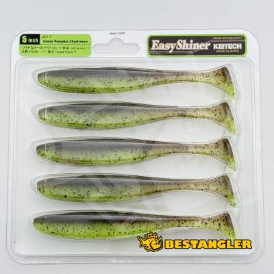 Keitech Easy Shiner 5" Green Pumpkin Chartreuse - #401
