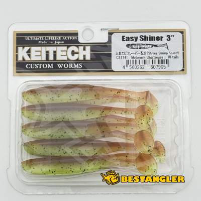 Keitech Easy Shiner 3" Motoroil / Chartreuse - CT#14