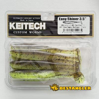 Keitech Easy Shiner 3.5" Green Pumpkin Chartreuse - #401