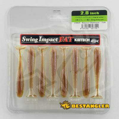 Keitech FAT Swing Impact 2.8" Motoroil / Chartreuse - CT#14