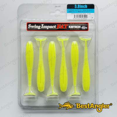 Keitech FAT Swing Impact 3.8" Chartreuse Shad - CT#13