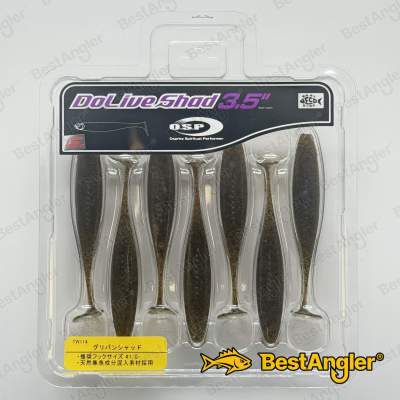 O.S.P DoLive Shad 3.5" Green Pumpkin Shad TW114