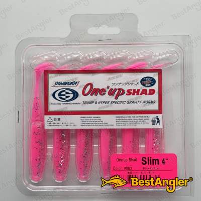 Sawamura One Up Shad Slim 4" #083 Pink Back Glitter Belly