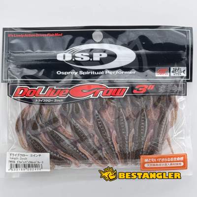 O.S.P DoLive Craw 3" Green Pumpkin/Pink & Red Flake TW155