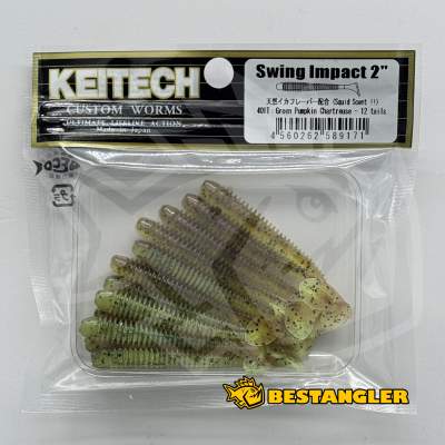 Keitech Swing Impact 2" Green Pumpkin Chartreuse - #401