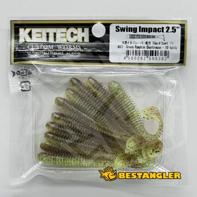 Keitech Swing Impact 2.5" Green Pumpkin Chartreuse - #401