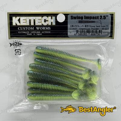 Keitech Swing Impact 2.5" Chartreuse Thunder - CT#12