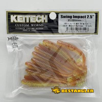 Keitech Swing Impact 2.5" Motoroil / Chartreuse - CT#14
