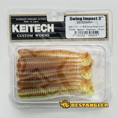 Keitech Swing Impact 3" Motoroil / Chartreuse - CT#14