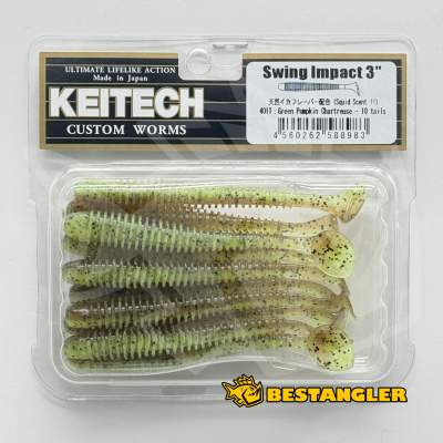 Keitech Swing Impact 3" Green Pumpkin Chartreuse - #401