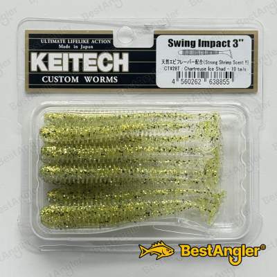 Keitech Swing Impact 3" Chartreuse Ice Shad - CT#28