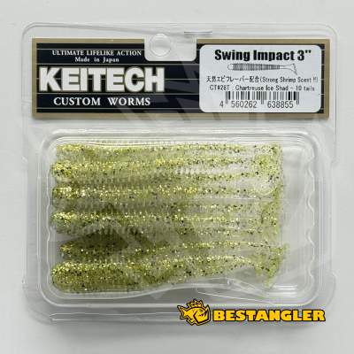 Keitech Swing Impact 3" Chartreuse Ice Shad - CT#28