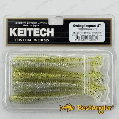 Keitech Swing Impact 4" Chartreuse Ice Shad - CT#28