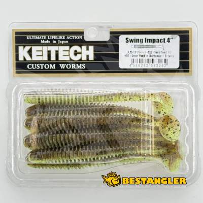 Keitech Swing Impact 4" Green Pumpkin Chartreuse - #401