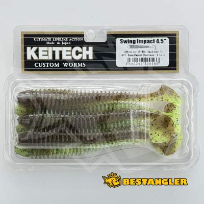 Keitech Swing Impact 4.5" Green Pumpkin Chartreuse - #401