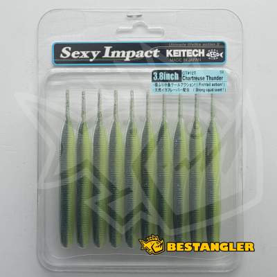 Keitech Sexy Impact 3.8" Chartreuse Thunder - CT#12