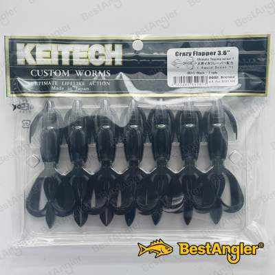Keitech Crazy Flapper 3.6" Black - #001