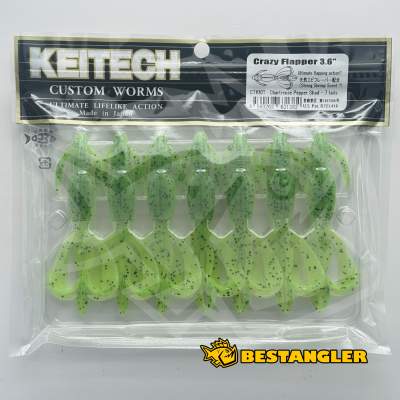 Keitech Crazy Flapper 3.6" Chartreuse Pepper Shad - CT#30